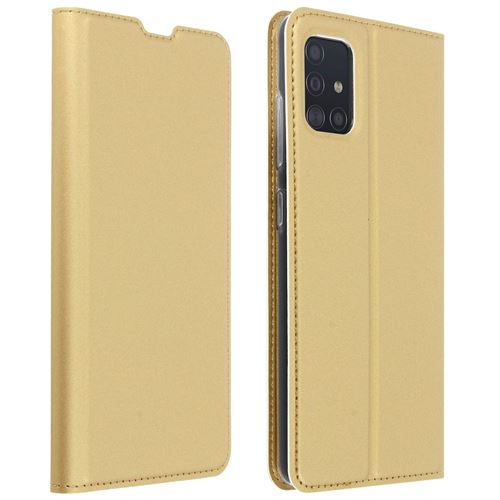 Etui pour Samsung Galaxy A51 avec Porte-carte Support Vidéo Dux Ducis doré