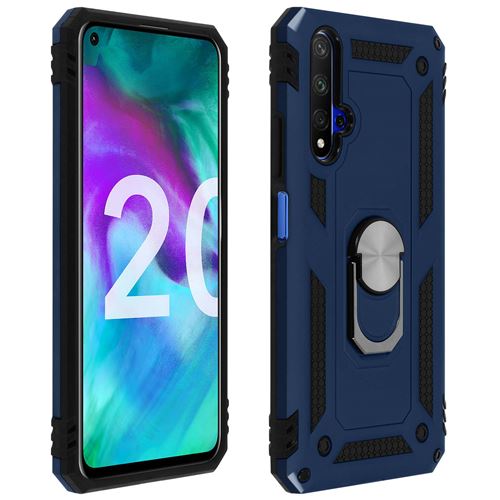 Avizar Coque pour Honor 20 / Huawei Nova 5T bi-matières Bague Support Vidéo Bleu