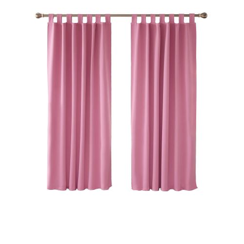 Deconovo Lot de 2 Rideaux Occultants Rideau Salon à Pattes 140x175cm Isolant Thermique pour Salon Rose