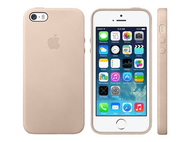 Coque Apple Case Cuir pour iPhone 5s, Beige Coque et étui
