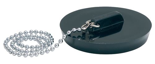 Bouchon pvc noir avec chaînette perlée ø 40 à 58 mm - B45-50 BOUCHON A CHAINETTE l'unité