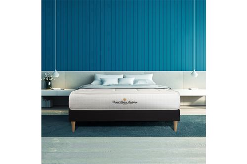 Ensemble matelas a memoire de forme maxi epaisseur Balmoral 160x200 sommier KIT noir