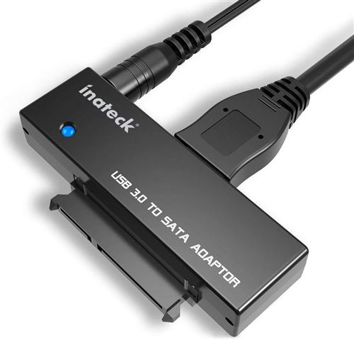 Inateck Adaptateur USB 3.0 vers SATA Disque Dur pour 2.5/3.5 SATA HDD/SSD Convertisseur avec Adaptateur Alimentation Externe