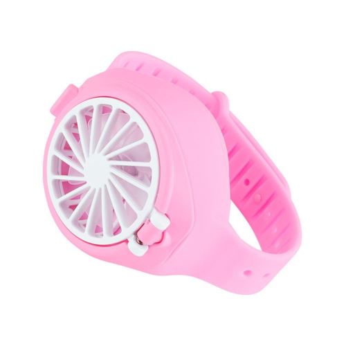 ventilateur poche de mode pliable mini-montre électrique à trois vitesses simple charge USB Rose