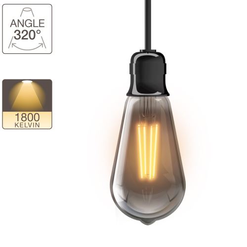 Ampoule LED ST64 - culot E27 - vintage fumée