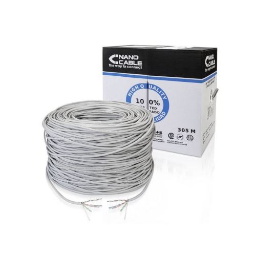 Câble Réseau Rigide UTP 5ème Catégorie NANOCABLE ANEAHE0429 10.20.1704-SLD 305 m Gris