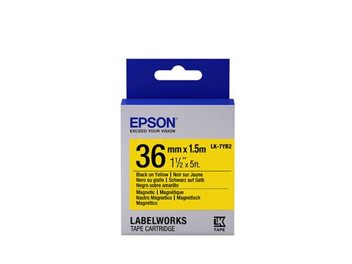 Epson LabelWorks LK-7YB2 Noir sur jaune Rouleau (3,6 cm x 1,5 m) 1 rouleau(x) étiquettes magnétiques