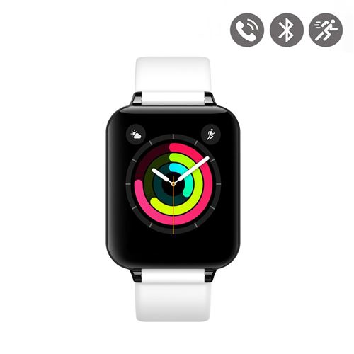 Montre connectée bluetooth avec capteur cardiaque Blanche Montre connectée bluetooth avec capteur cardiaque Blanche