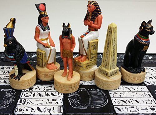 Égyptien Anubis Egypte ensemble d'échecs hommes peint à la main - PAS DE CONSEIL
