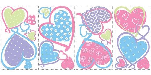 ROOMMATES  Autocollant mural Pastel Hearts