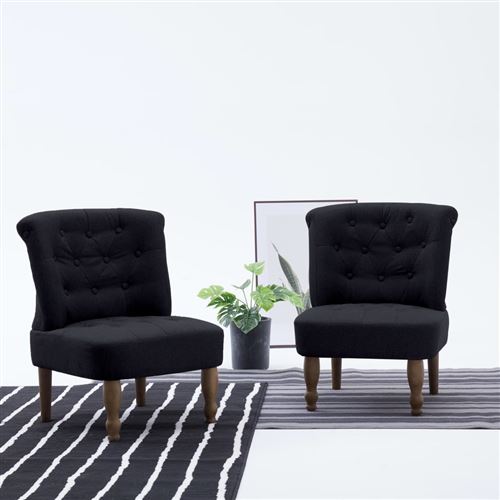 Chaise française Noir Tissu