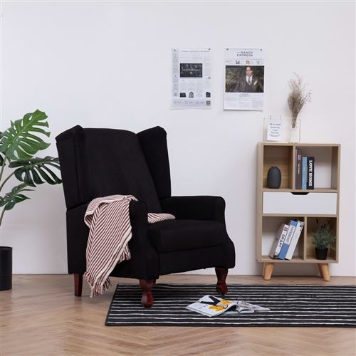 Fauteuil inclinable Noir Tissu