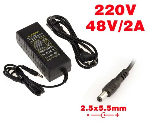 Alimentation externe - 220V vers 48V 2A Embout 2.5x5.5mm