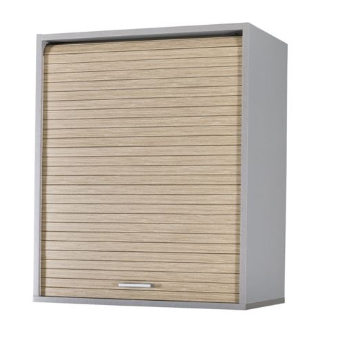 Meuble Cuisine Alu Bicolore 60 cm H 72 cm - Coloris: Chêne Naturel