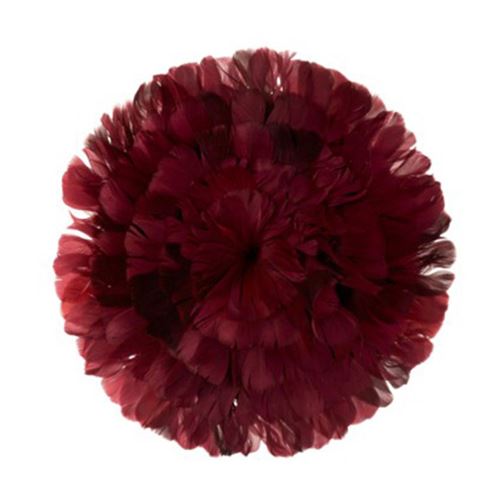 GENERIQUE - Boule Déco Plumes - 40cm - Bordeaux - Image 2