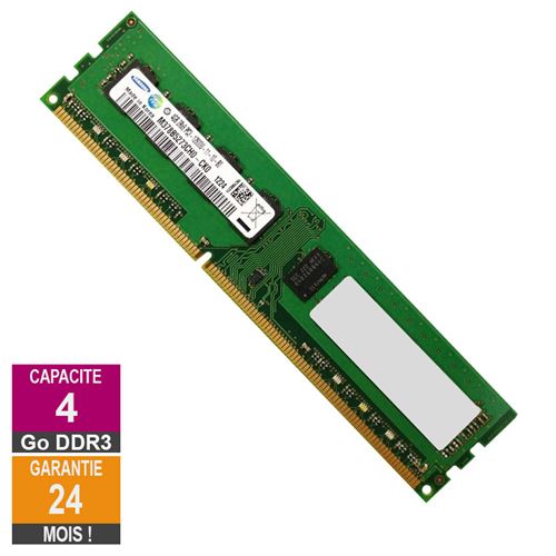 Mémoire RAM SAMSUNG 4 Go de RAM DDR3 Samsung M378B5273CH0 CK0 DIMM PC3 12800U
