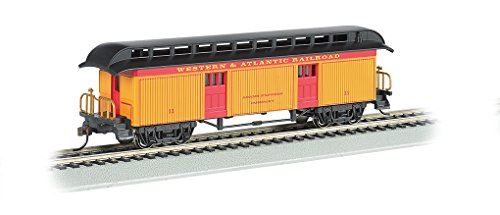Bachmann Industries Baggage Western Atlantic Rr Ho Scale Old-Time Car with Round-End Clerestory Roof