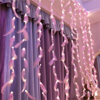 0€01 sur Guirlande lumineuse LED rose plume avec télécommande lumière blanc  chaude - Luminaires extérieur - Achat & prix