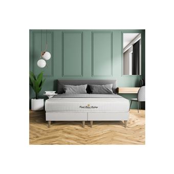 Ensemble Double Sommier Matelas Lancaster Ressorts Ensaches Et Memoire De Forme 180x200 Achat Prix Fnac