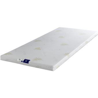 Sur-matelas 4cm 200x200 Mousse à Mémoire de Forme Massante 55Kg/m3 Déhoussable Housse Lavable à 30° à l'Aloe Vera 200 200 King of Dreams - 1