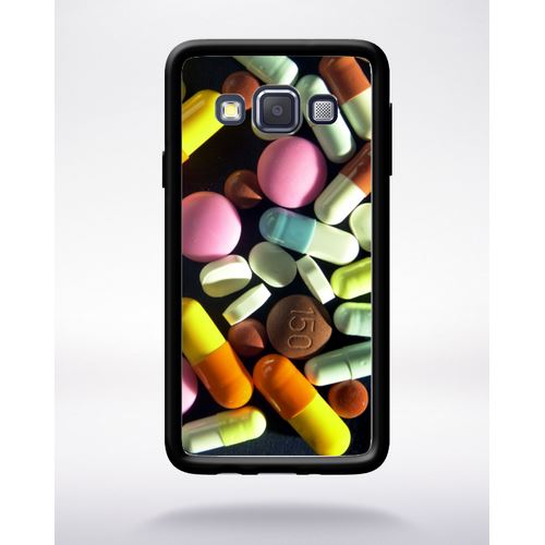Coque Pills Compatible Samsung A3 2015 Bord Noir Silicone