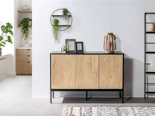 BOBOCHIC Buffet 120 cm 3 portes RAVEN