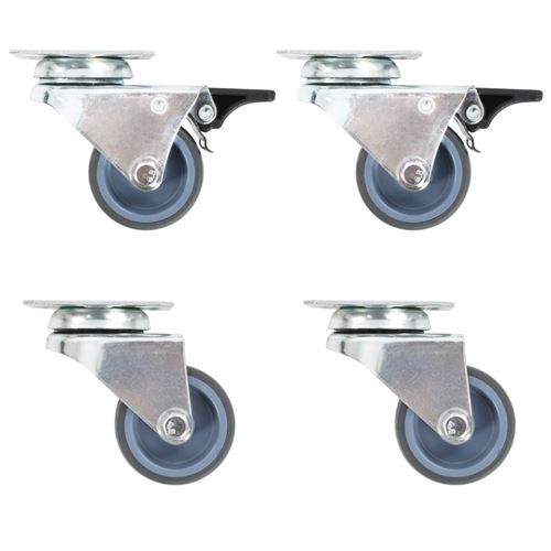 vidaXL 8 pcs Roulettes pivotantes doubles 50 mm