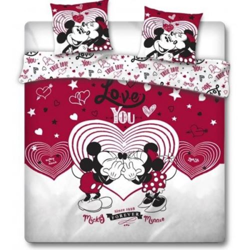 Minnie et Mickey Love - Parure de lit double - Housse de couette