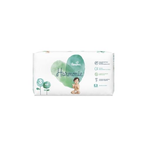 Pampers Harmonie Taille 3, 6 -10 Kg, 46 Couches