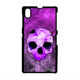 Coque Pour Xperia Z1 Tete De Mort Crane Emo Enfer Violet Metal