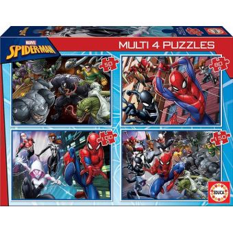 4 puzzles marvel - spider-man 50 - 80 - 100 - 150 pieces - puzzle enfant -  collection spiderman - super heros - Puzzle - Achat & prix