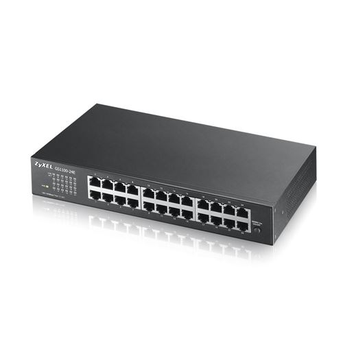 Zyxel Switch Ethernet 24 Ports Gigabit non Administrable - Modèle sans ventilateur avec 2 ports SFP [GS1100-24E]