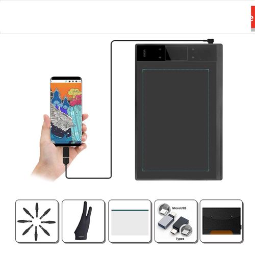 Tablette Graphique VEIKK-A30 Avec Stylet ,10*6 Pouces ,Compatible PC Window et Mac OS et des accessoires- Noir