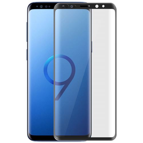 Protecteur écran en verre trempé full size noir pour Samsung Galaxy S9+