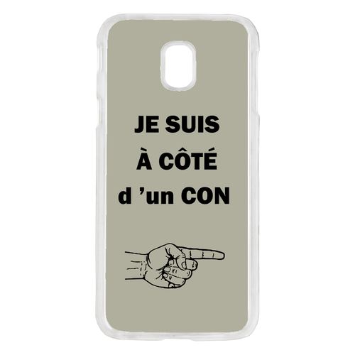 Coque Con Sur Fond Taupe Compatible Galaxy J7 2017 Transparent