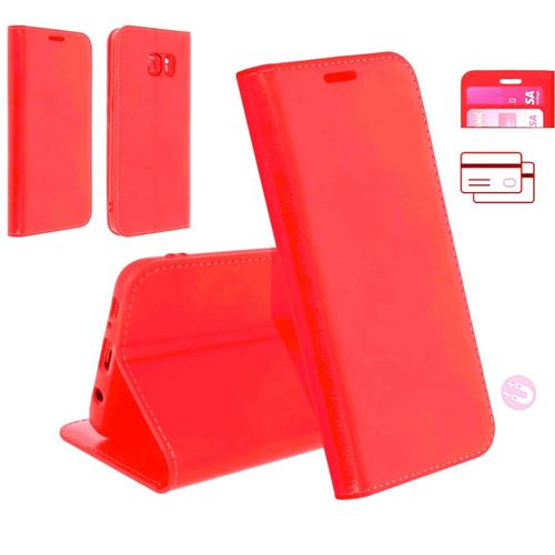 Etui Rouge Porte carte pour Samsung Galaxy S7 Edge