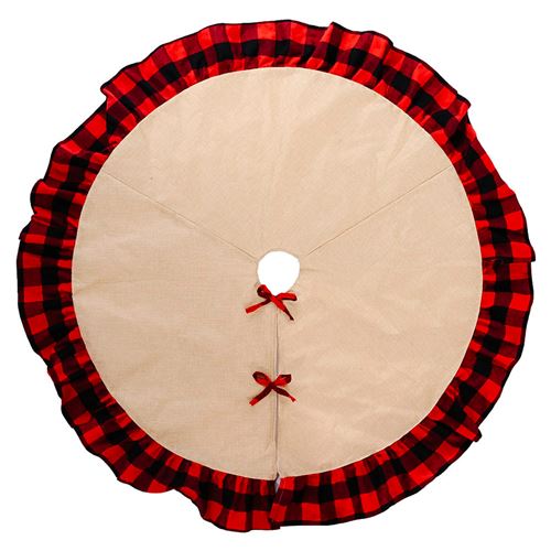 Jupe D'Arbre De Noël Linge À Carreaux 120Cm Multicolore K30