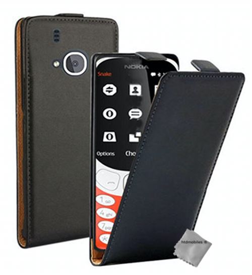 Housse etui coque pochette PU cuir fine pour Nokia 3310 (2017) avec film ecran - NOIR