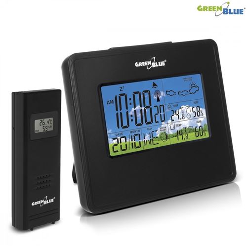 Greenblue gb147 station météorologique avec capteur externe fonction dalarme prévisions météo date température humidité affiche