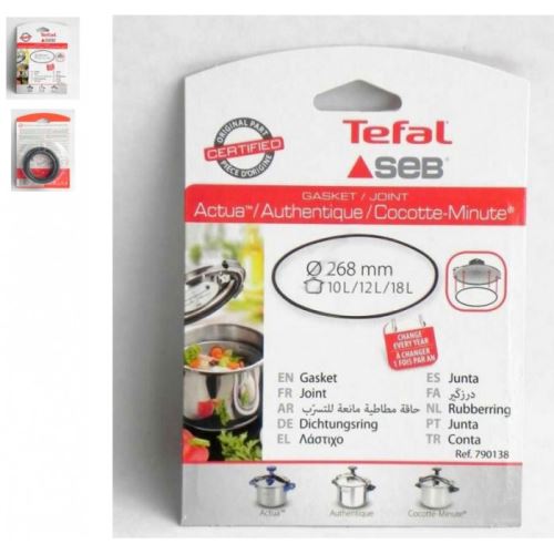 Joint de couvercle 10/12/18l alu/inox ø268mm pour autocuiseur seb
