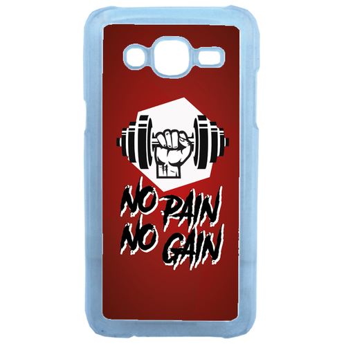 Coque No Pain No Gain Fond Bordeaux Compatible Samsung Galaxy J5 Transparent