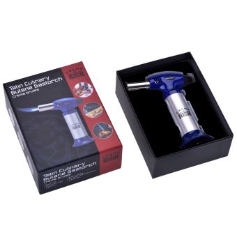 Chalumeau de Cuisine Professionnel,Chalumeau culinaire,Bruleur Torche Culinaire Réglable Deux