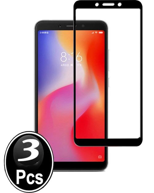 Xiaomi Redmi 6/Redmi 6A Vitre protection d'ecran en verre trempé incassable lot de 3 Glass