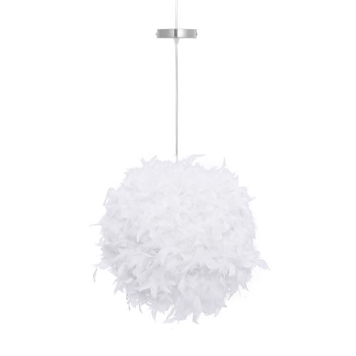 Lampe Plume Ballon Plafond Abat -Jour LED Pour Chambre Salon BLANC
