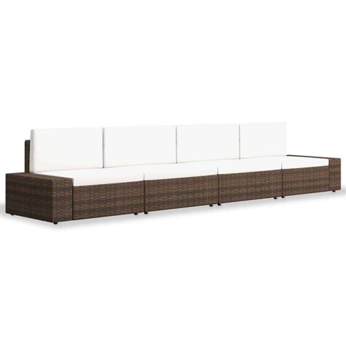 Vidaxl salon de jardin 4 pcs r&eacute;sine tress&eacute;e marron 3054593