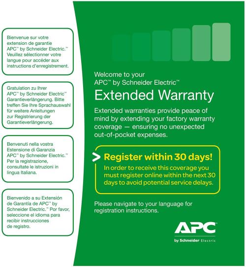 APC Extended Warranty Service Pack Support technique support t él éphonique 3 ann ées 24 heures par jour / 7 jours par semaine