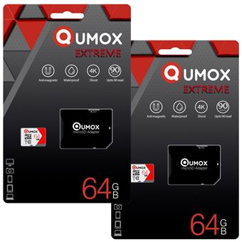 2x 64Go Micro SD/SDXC Qumox Extreme carte mémoire 64Go Micro SDXC ...
