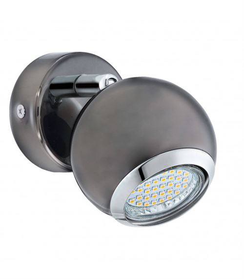 Spot simple LED orientable en métal finition canon de fusil diamètre 7cm Bowl gris gris