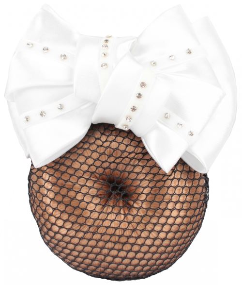 HORKA papillon avec noeud en velours et strass blanc