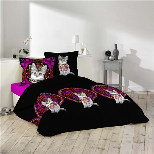 parure 3 p. 200 x 200 cm imprime 42 fils allover minette